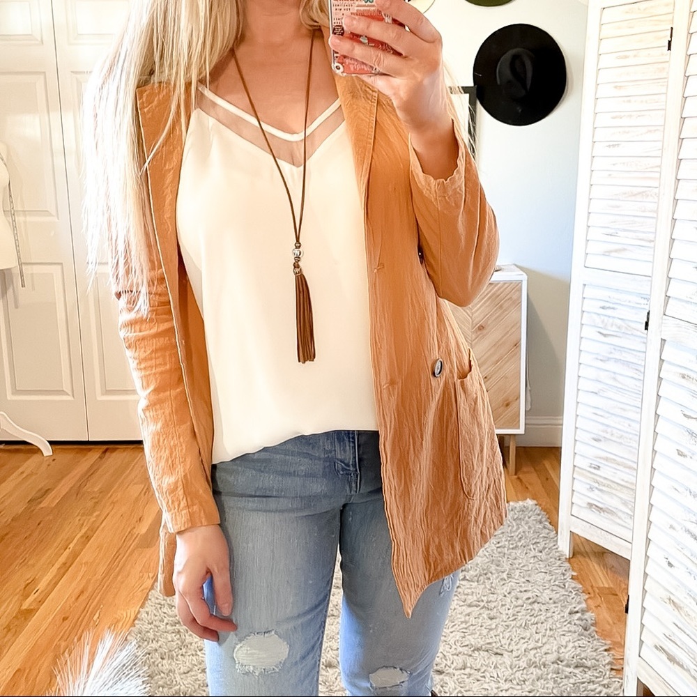 Faux Leather Tassel Long Necklace - Picture 3 of 5